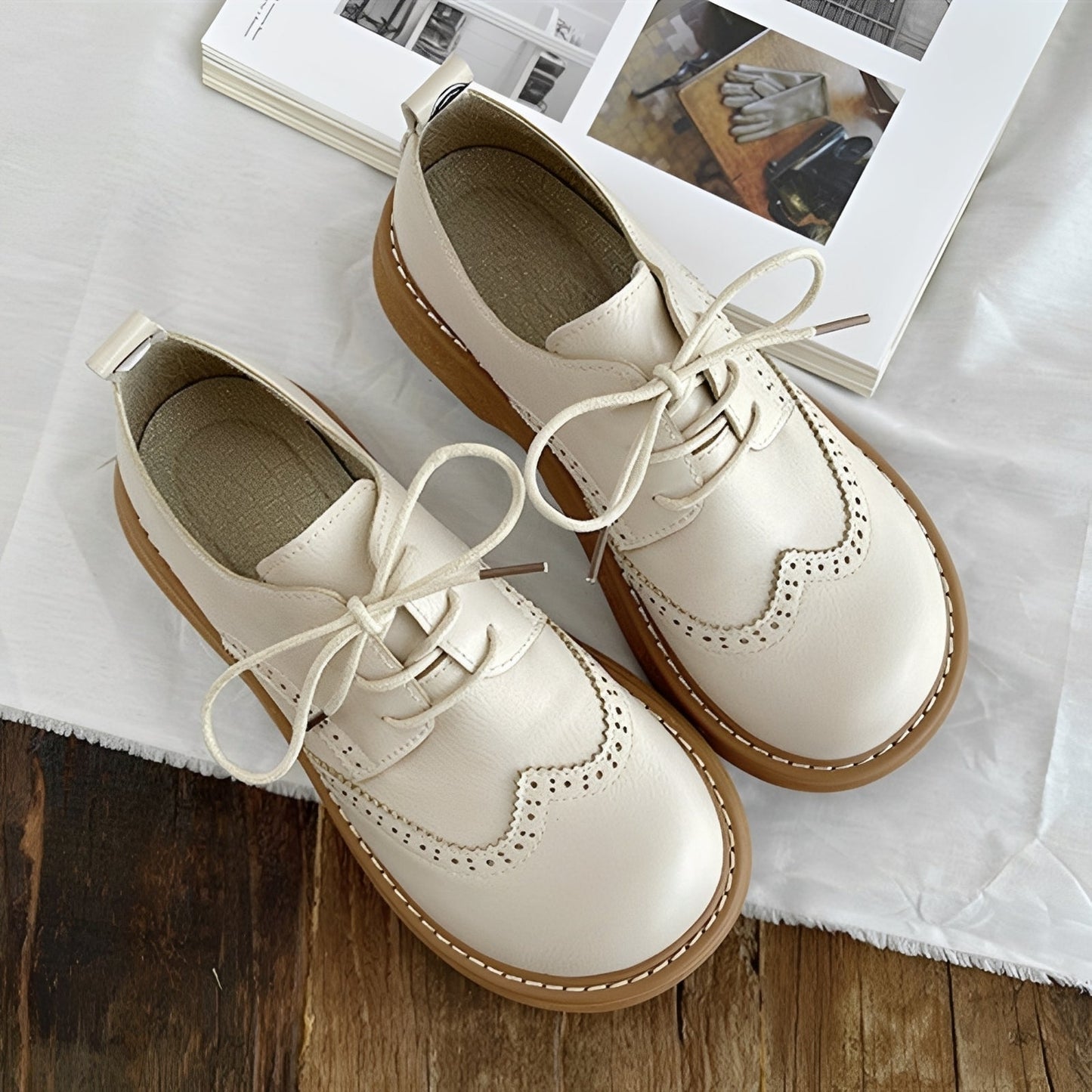 Vanessa - Klasyczne oxford skórzane buty dla kobiet
