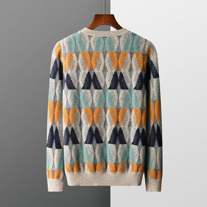 Hank - Stylowy sweter z geometrycznym wzorem dla mężczyzn