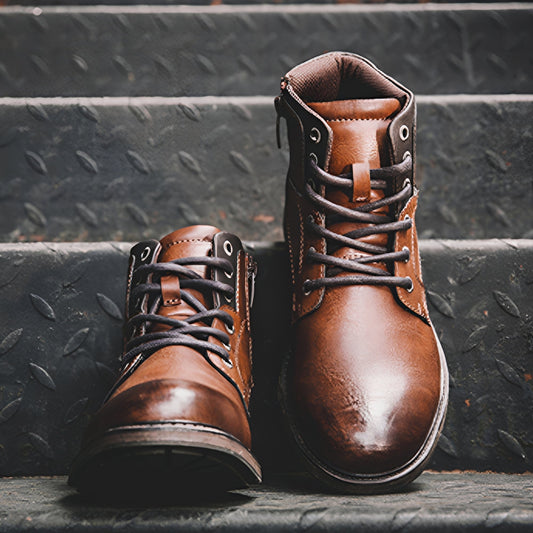 Frank - Retro-buty trekkingowe ze skóry dla mężczyzn