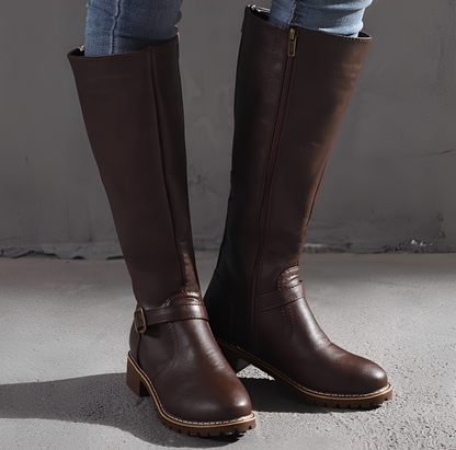 Claudette - Eleganckie długie skórzane buty dla kobiet