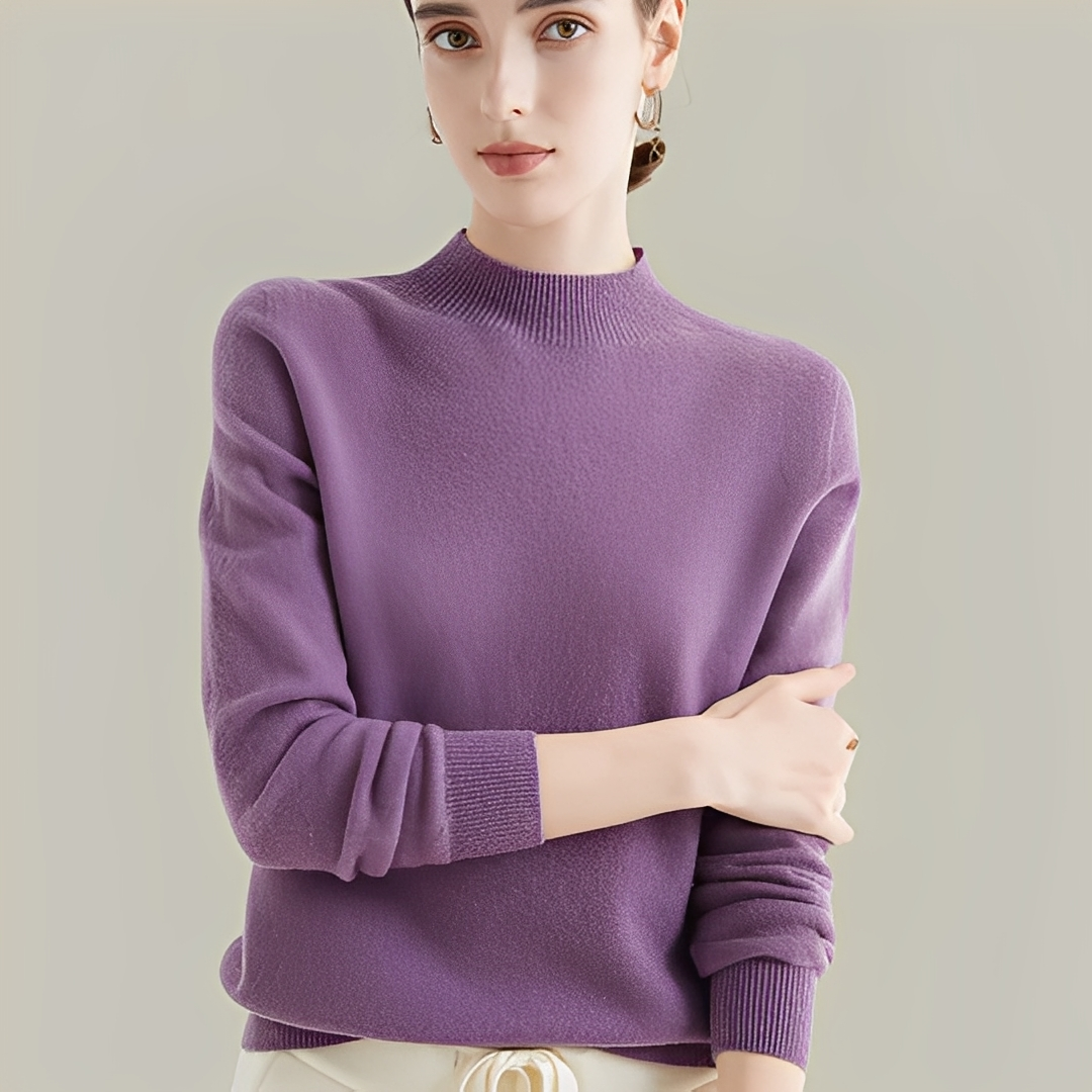 Martine - Swetry z wełny slim fit z wysokim kołnierzem dla kobiet