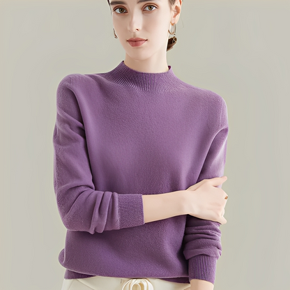 Martine - Swetry z wełny slim fit z wysokim kołnierzem dla kobiet
