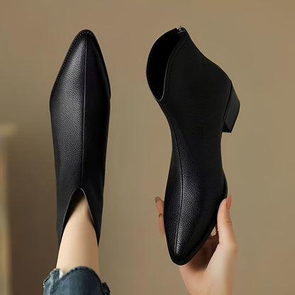 Abbie - Luźne krótkie skórzane buty dla kobiet