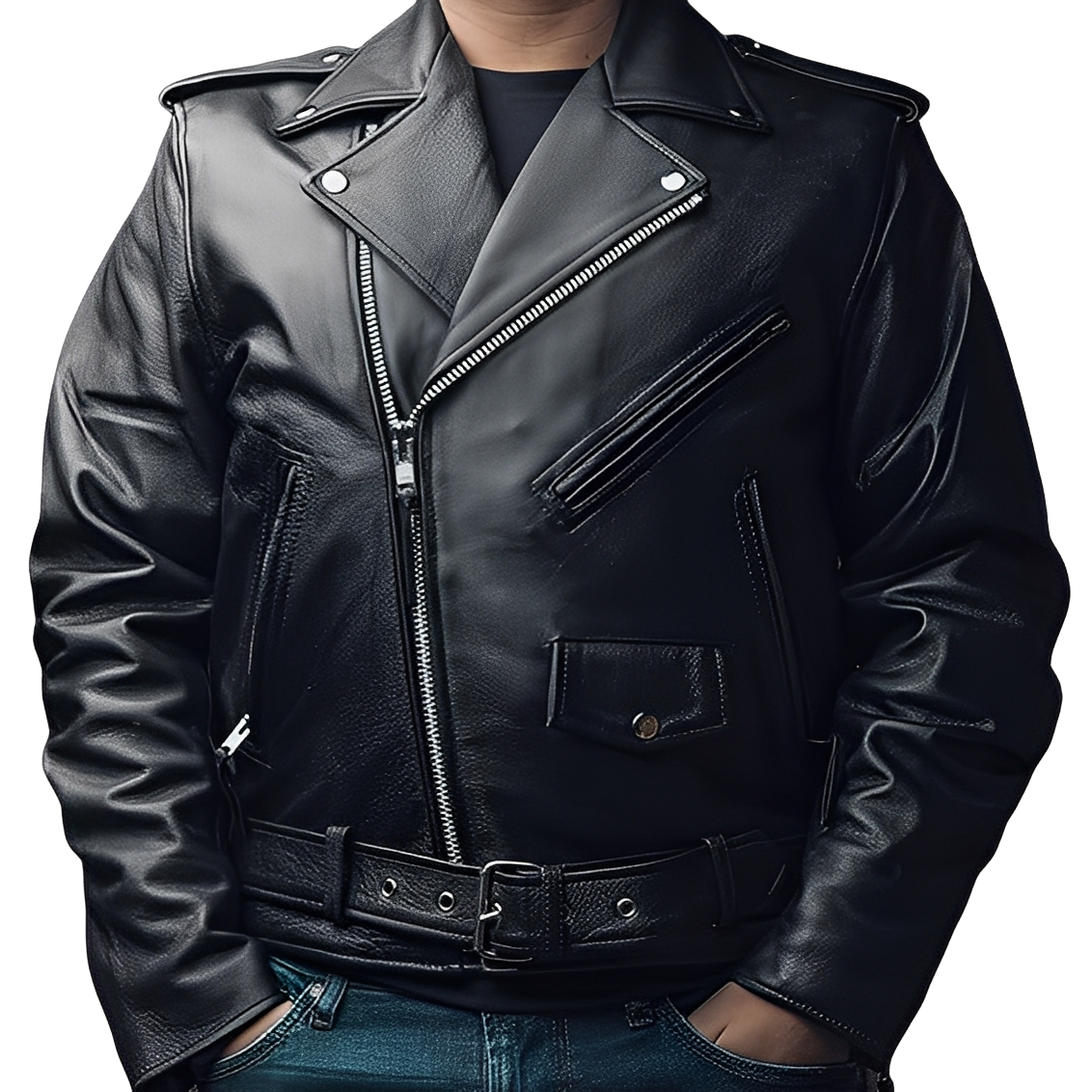 Daniel - Stylowa skórzana kurtka biker dla mężczyzn