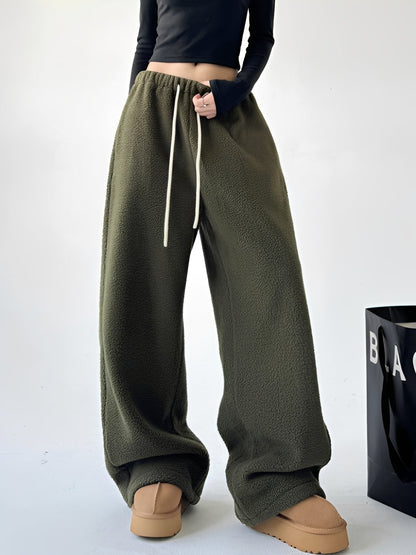 Connie - Szerokie Lounge-Fleece-Spodnie Dresowe dla Kobiet