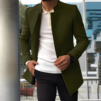 Jones - Formalny płaszcz slim-fit z wełny dla mężczyzn