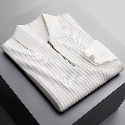 Darius - Elegancki pasiasty polo sweter dla mężczyzn