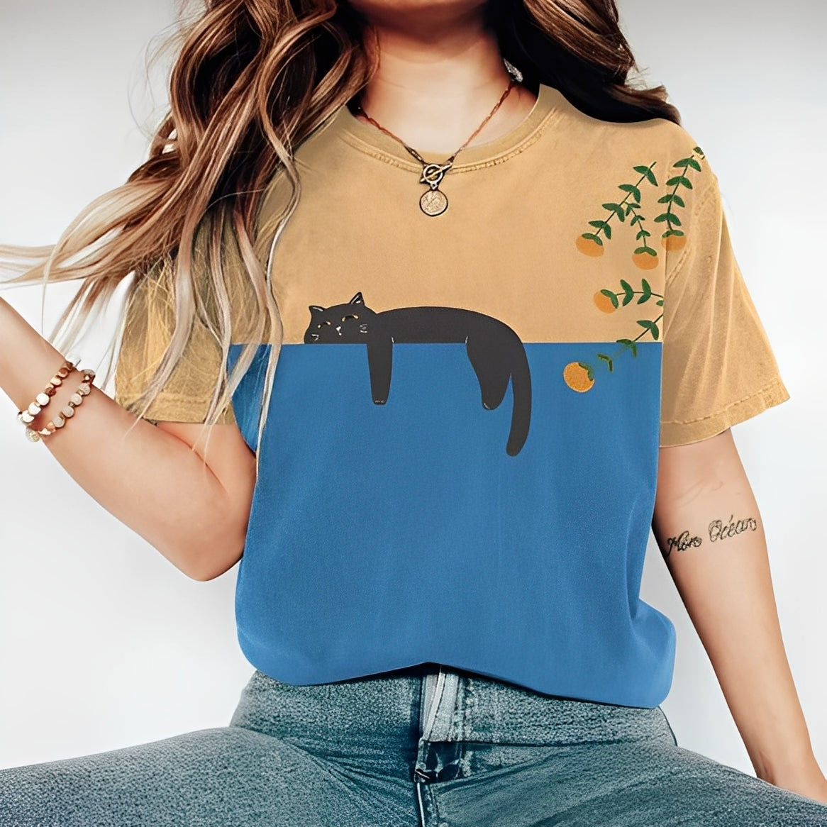 Alvina - Luźny T-Shirt z motywem dla kobiet