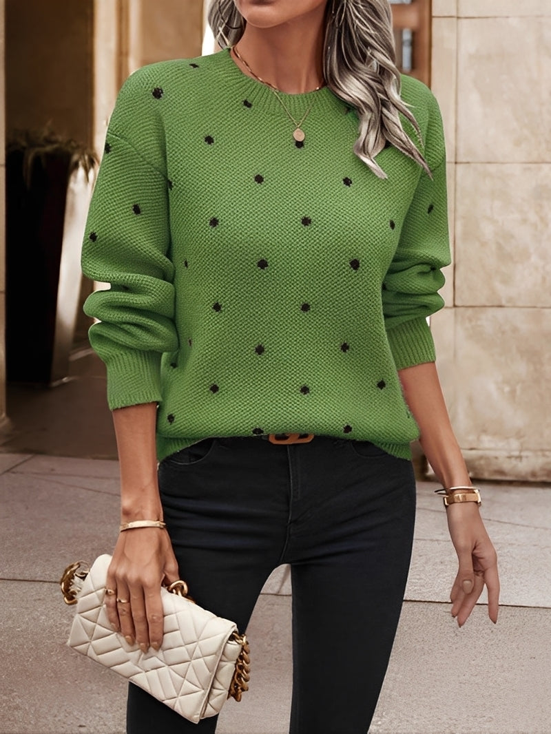 Karly - Stylowy sweter w kropki dla kobiet