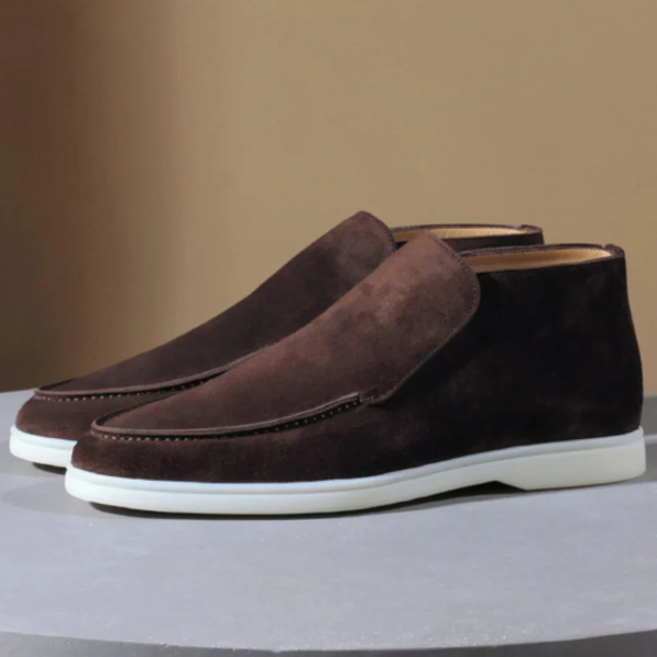 Męskie zamszowe mokasyny na jesień do noszenia bez sznurowadeł, eleganckie buty casualowe