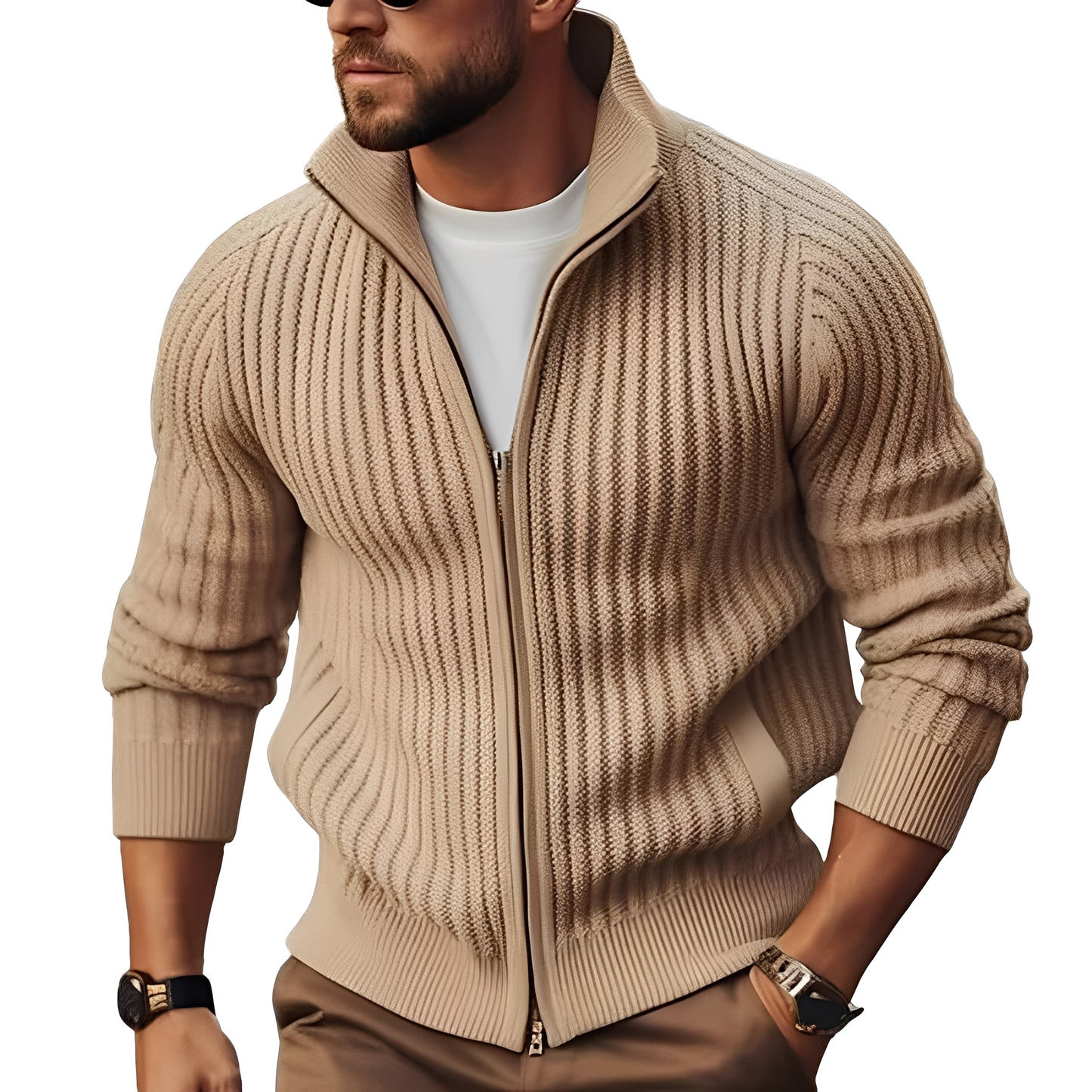 Matthew - Stylowy polarowy sweter z zamkiem dla mężczyzn