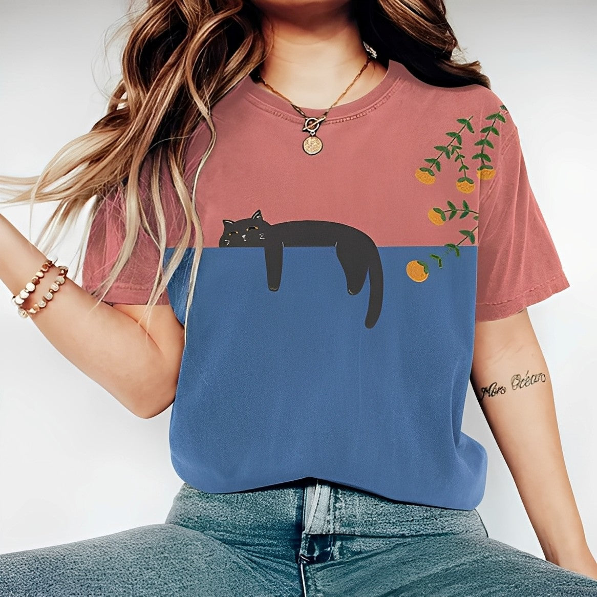 Alvina - Luźny T-Shirt z motywem dla kobiet