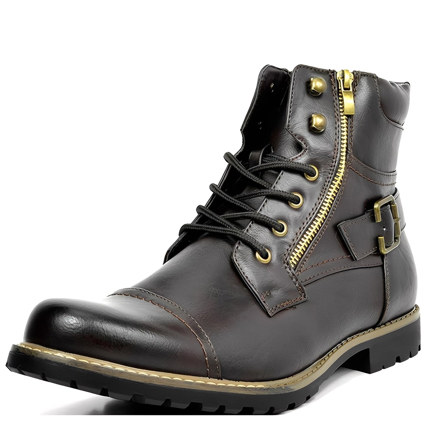 Jeremy - Retro-sznurowane buty ze skóry dla mężczyzn