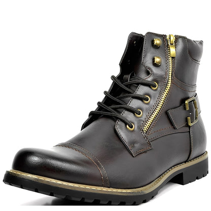 Jeremy - Retro-sznurowane buty ze skóry dla mężczyzn