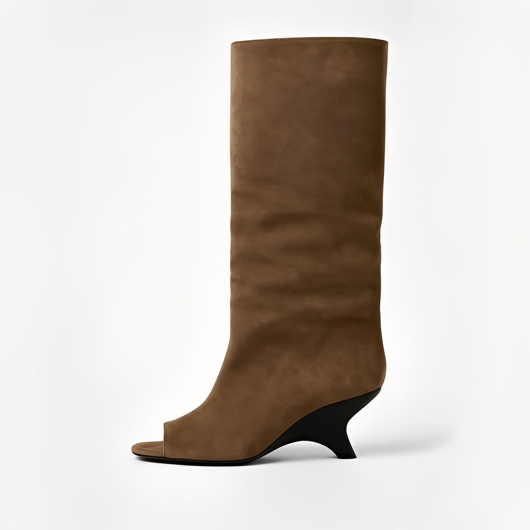 Aamina - Eleganckie wysokie buty z otwartym noskiem dla kobiet
