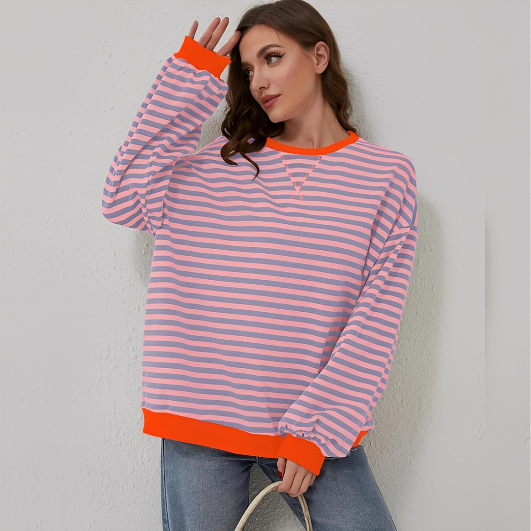 Pénélope - Sweter oversize w paski dla kobiet