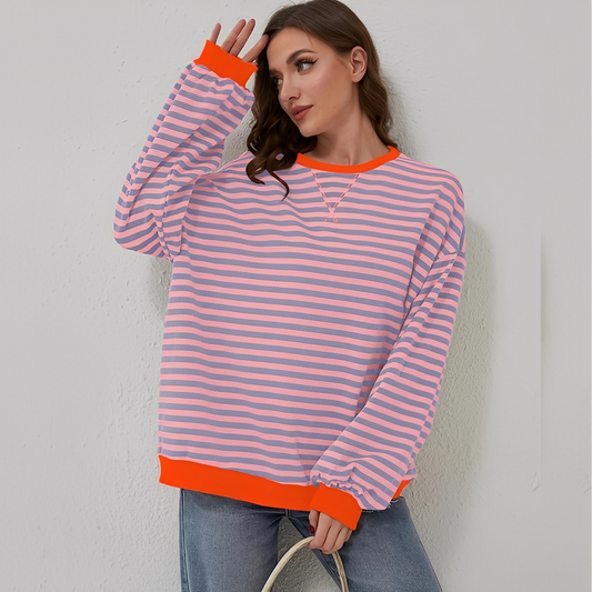 Pénélope - Sweter oversize w paski dla kobiet
