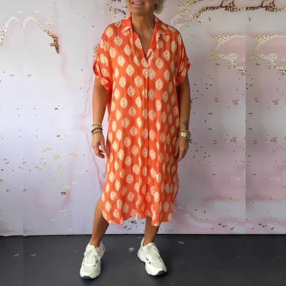 Xandra - Sukienka luźna elegancka z jodły dla kobiet