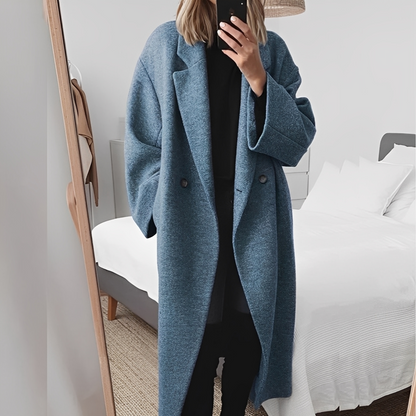 Marjolaine - Elegancki oversize płaszcz z guzikami dla kobiet
