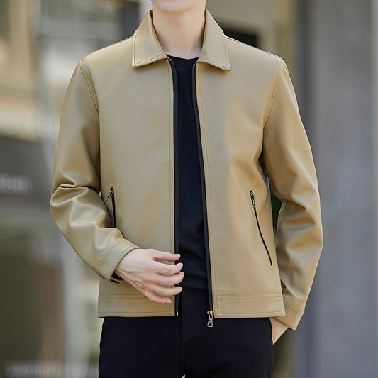 Ewan - Nowoczesna skórzana kurtka bomber dla mężczyzn