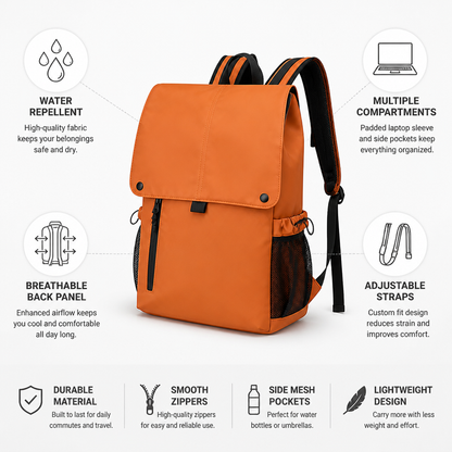 Widok plecaka na laptopa od przodu