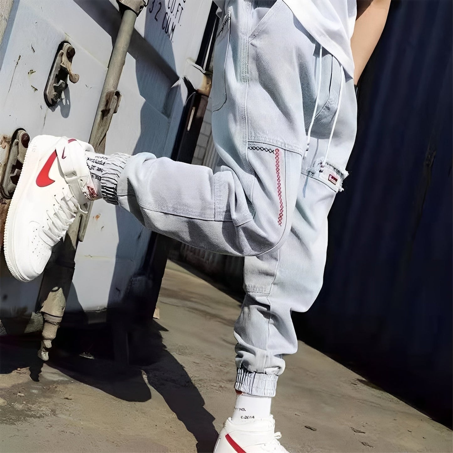 Victor - Stylowe baggy jeansy z elastycznymi mankietami dla mężczyzn