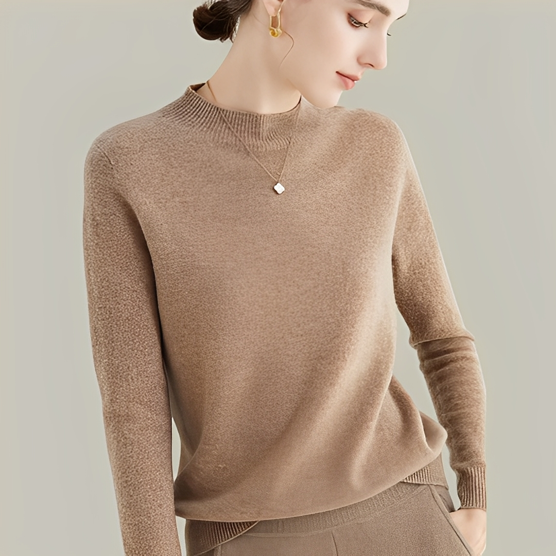 Martine - Swetry z wełny slim fit z wysokim kołnierzem dla kobiet