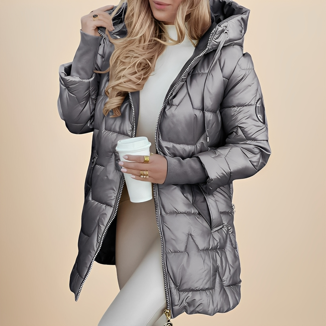 Angelie - Elegancka kurtka z kapturem na zimę dla kobiet