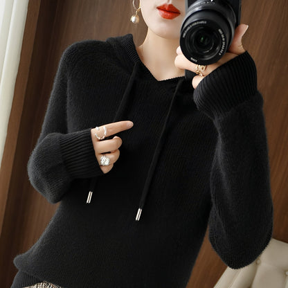Bonnie - Stylowy hoodie z dzianiny wełnianej dla kobiet