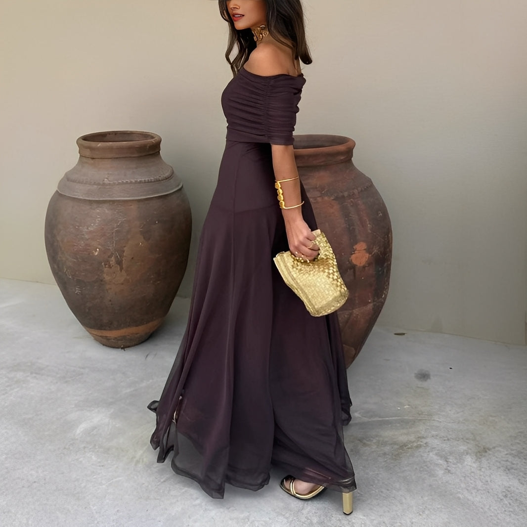 Eunice - Elegancka suknia maxi z siatki dla kobiet