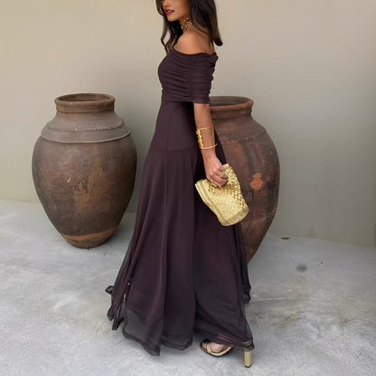 Eunice - Elegancka suknia maxi z siatki dla kobiet