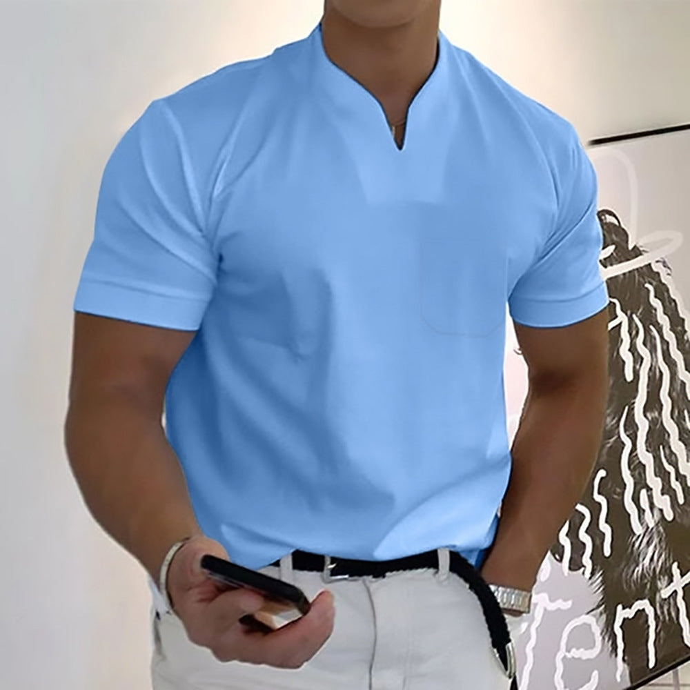 Jason - Męska biznesowa koszulka fitness z krótkimi rękawami