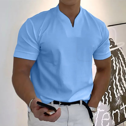 Jason - Męska biznesowa koszulka fitness z krótkimi rękawami