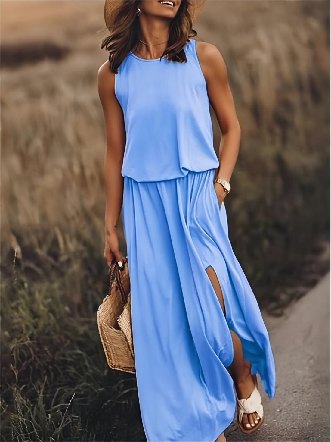 Edna - Boho modalna sukienka maxi w eleganckim stylu