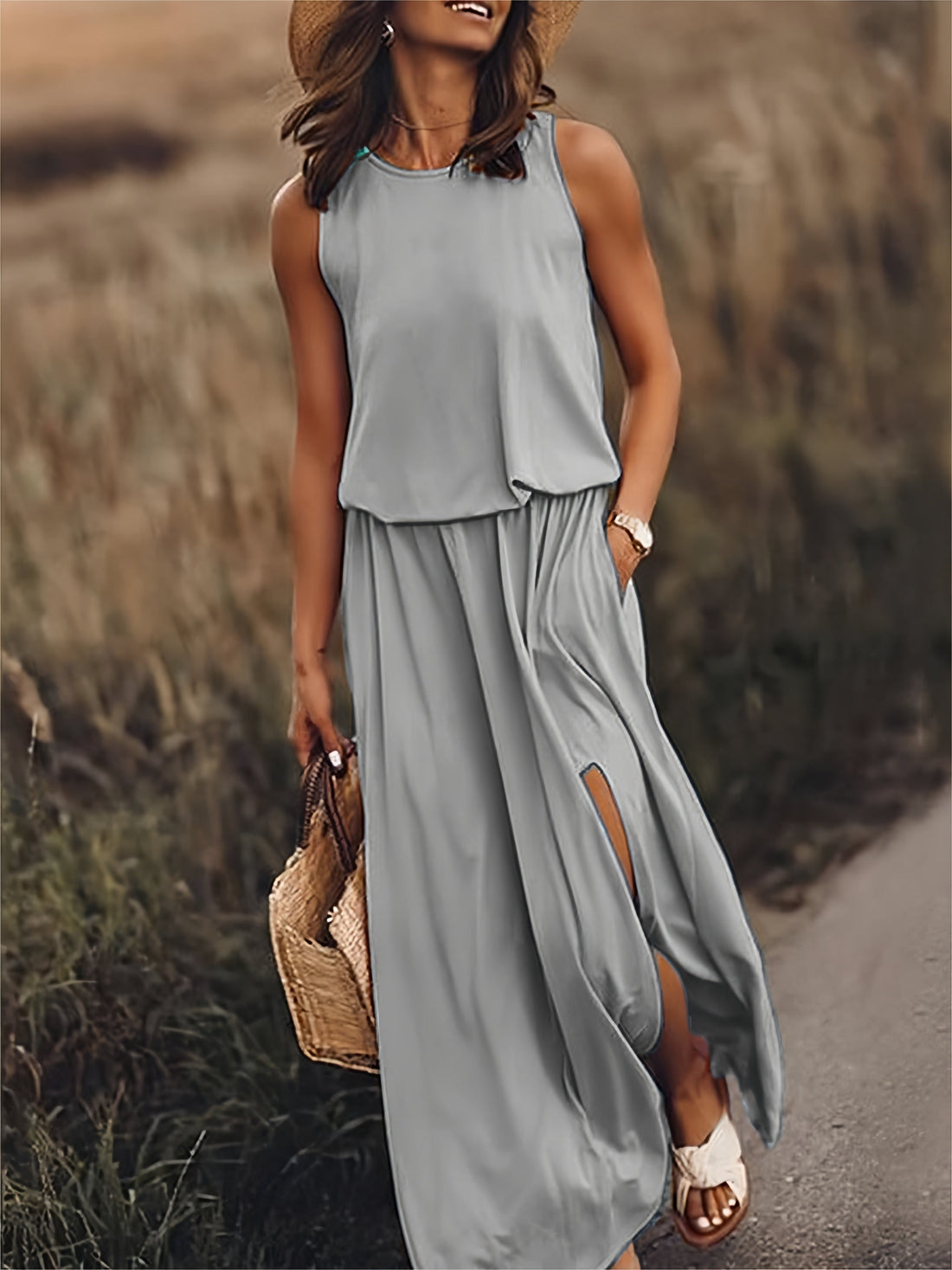 Edna - Boho modalna sukienka maxi w eleganckim stylu