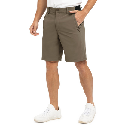 Męskie szorty golfowe stretch na sylwetce, przód