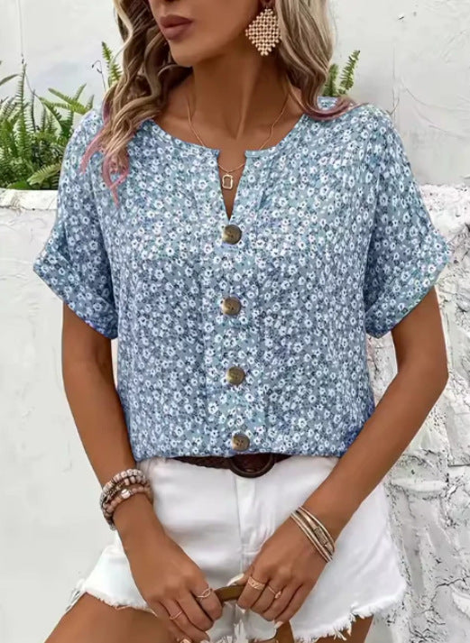 Kwiatowy Lekki Przewiewny Top