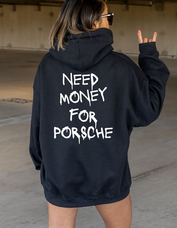 Bluza z kapturem unisex z grafiką Porsche Money