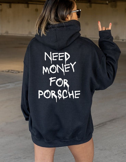 Bluza z kapturem unisex z grafiką Porsche Money
