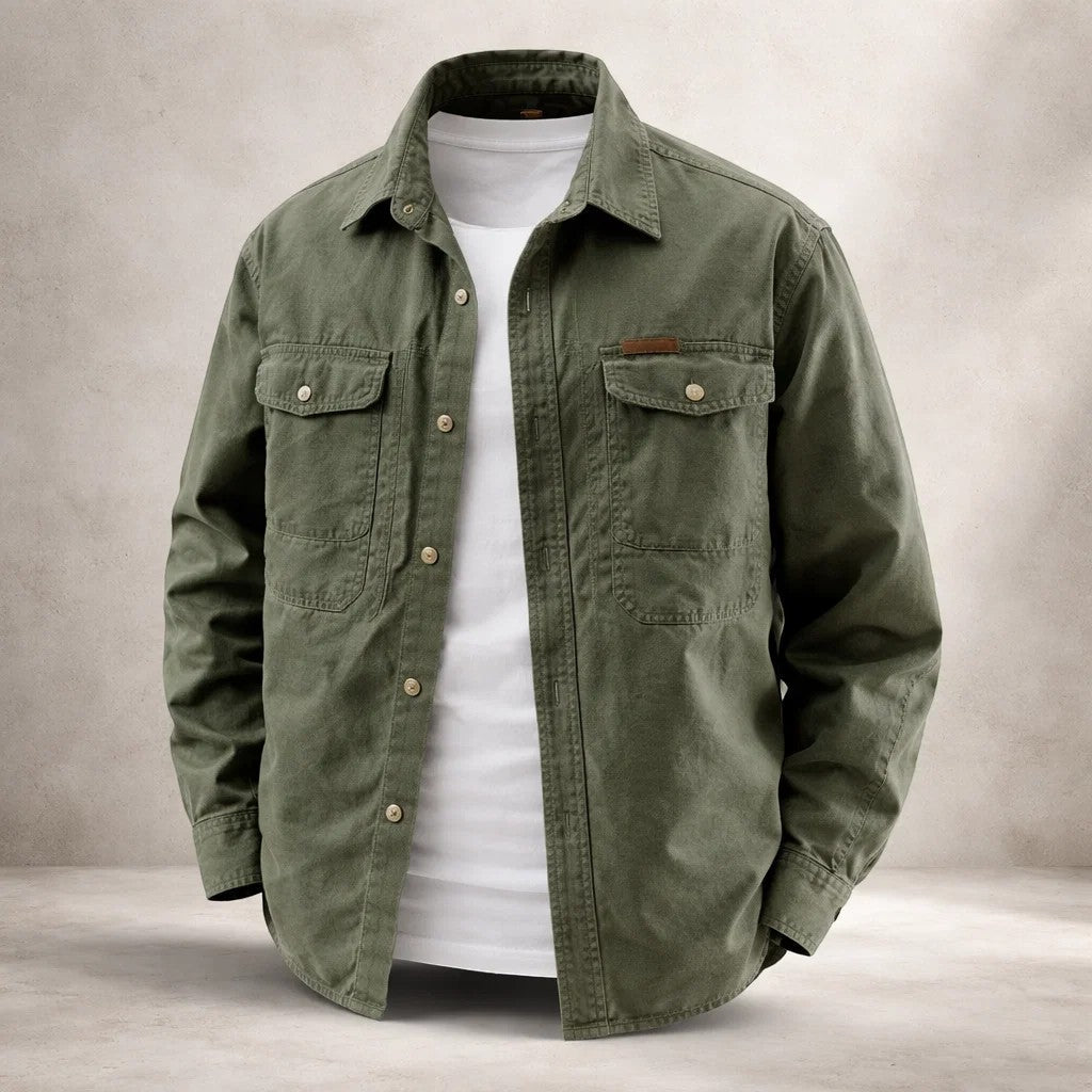 Męska Koszula Overshirt Bawełniana Z Długim Rękawem
