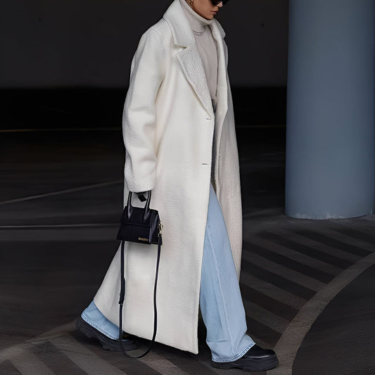 Quinlan - Elegancki, oversize długi płaszcz dla kobiet
