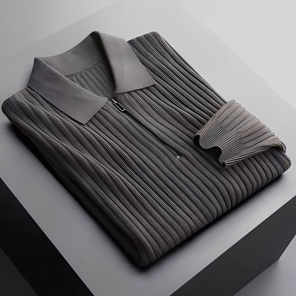 Darius - Elegancki pasiasty polo sweter dla mężczyzn