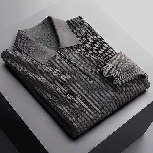 Darius - Elegancki pasiasty polo sweter dla mężczyzn