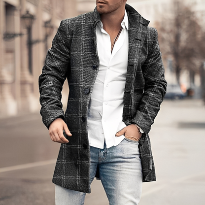 Louison - Męski długi elegancki płaszcz z guzikami