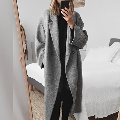 Marjolaine - Elegancki oversize płaszcz z guzikami dla kobiet