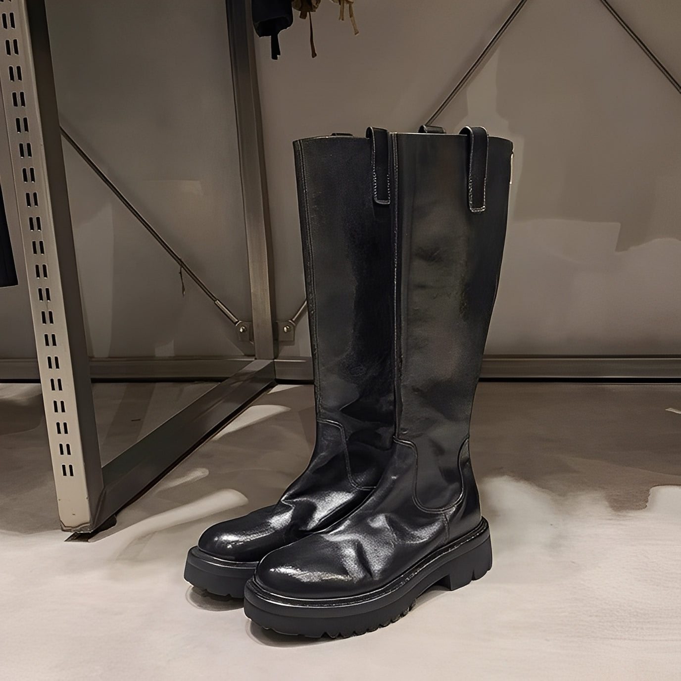 Christine - Eleganckie długie skórzane buty damskie