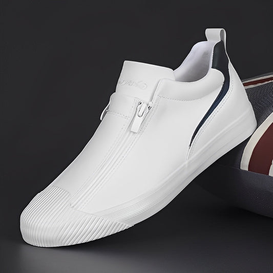 Jerred - Nowoczesne skórzane męskie buty z zamkiem