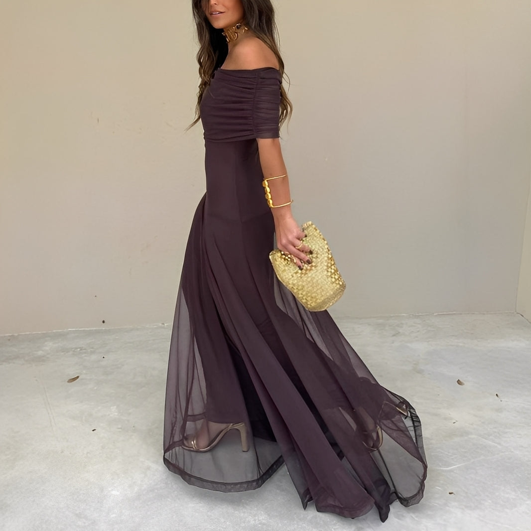 Eunice - Elegancka suknia maxi z siatki dla kobiet