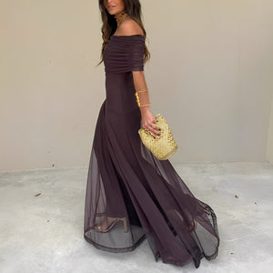 Eunice - Elegancka suknia maxi z siatki dla kobiet
