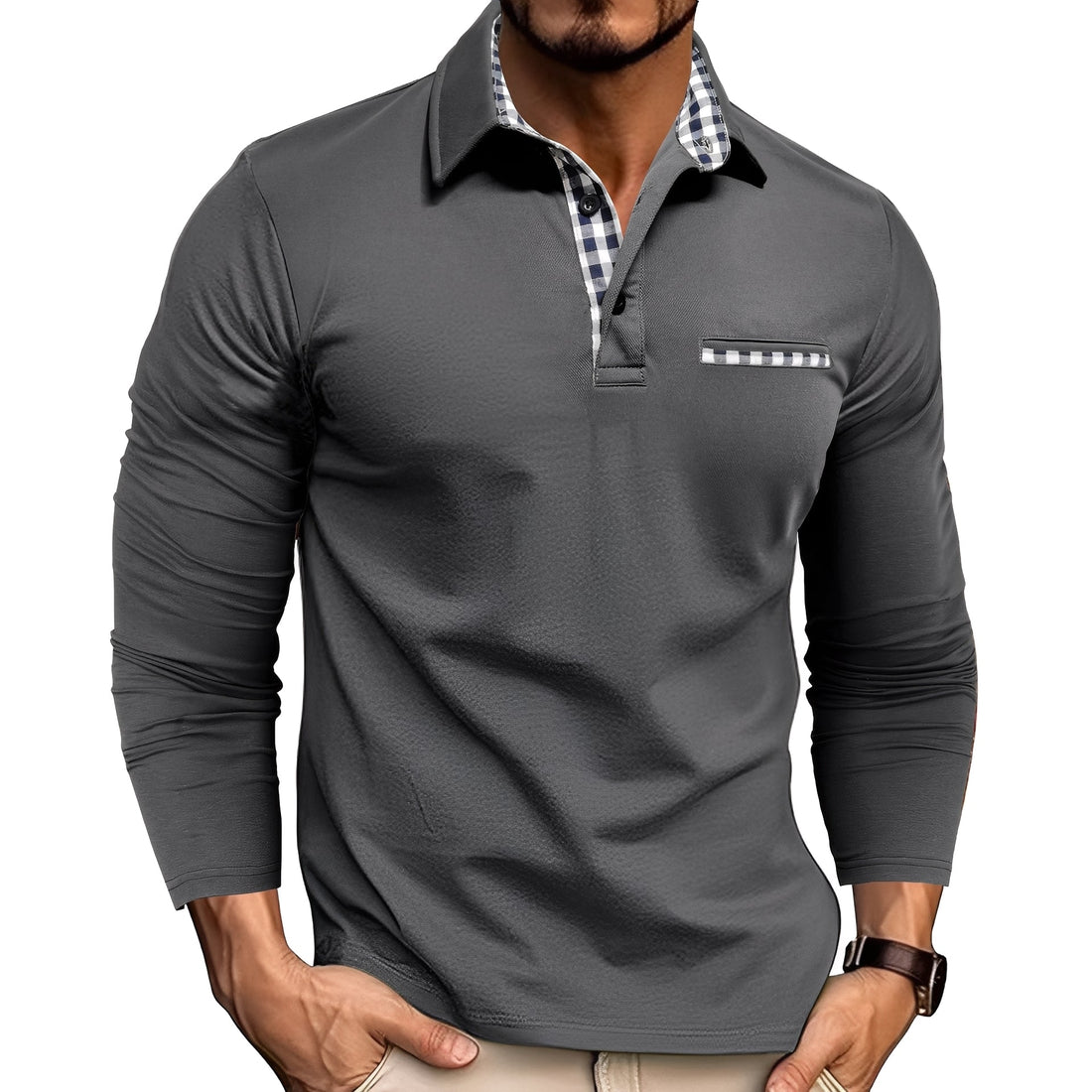 Rupert - Luzne Poloshirt z Dlugim Rekawem dla Mezczyzn